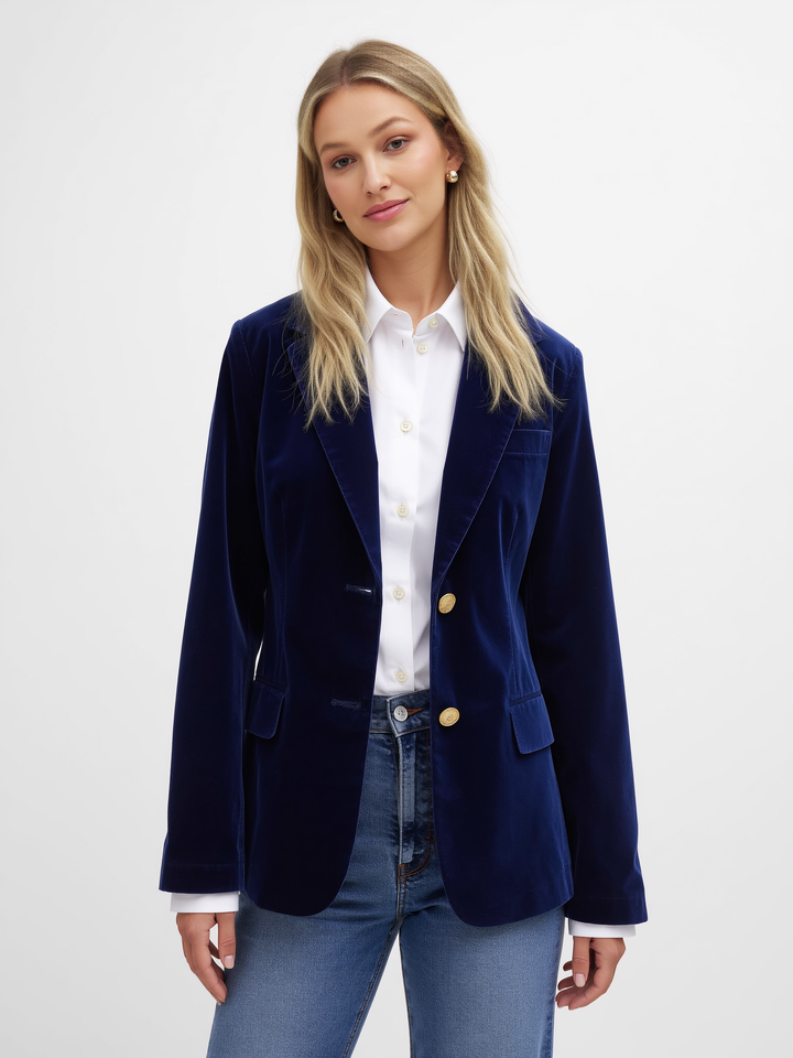 Mireille Midnight Velvet Blazer – Smooth Evening-Inspired Finish