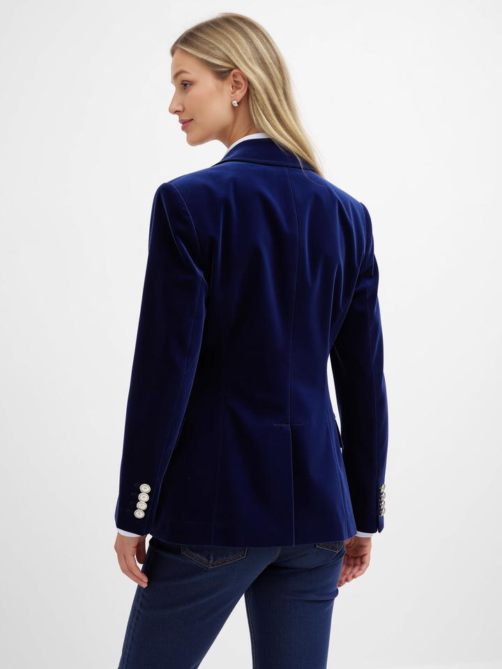 Mireille Midnight Velvet Blazer – Smooth Evening-Inspired Finish